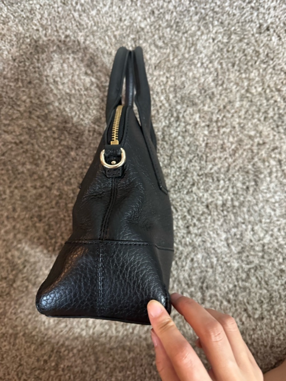 Kate Spade Black Southport Jenny Leather Satchel with Crossbody Detachable Strap - Picture 9 of 16